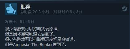 《失忆症：地堡》发售 Steam综合评价“特别好评“